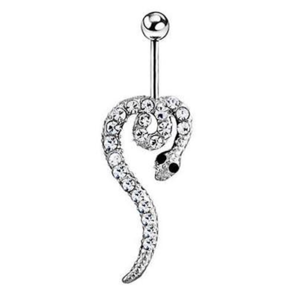Crystal Snake Belly Ring